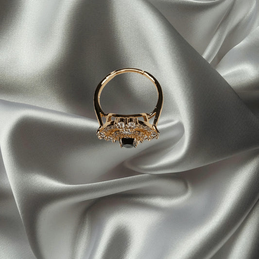 GOLD Plated Emerald Glow Royal Halo Ring