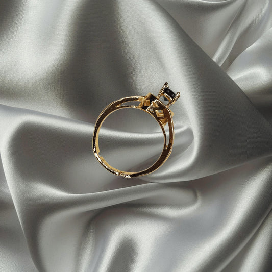 Royal Blue Crystal Halo Ring