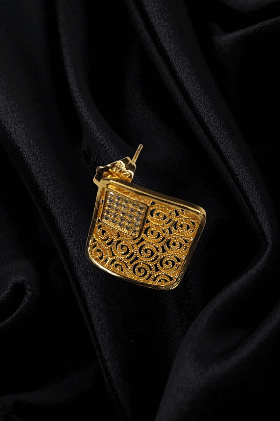 Royal Mosaic 1K Gold-Plated Pendant & Earrings Set