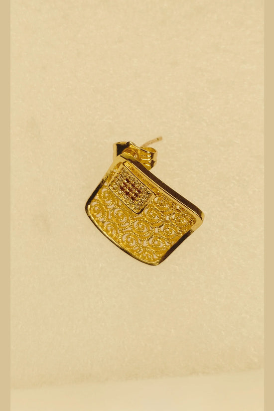 Royal Mosaic 1K Gold-Plated Necklace Set – Ruby Red Edition