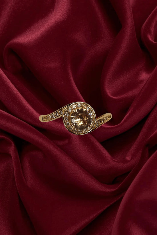 Royal Glow Crystal Ring – 1K Gold Plated