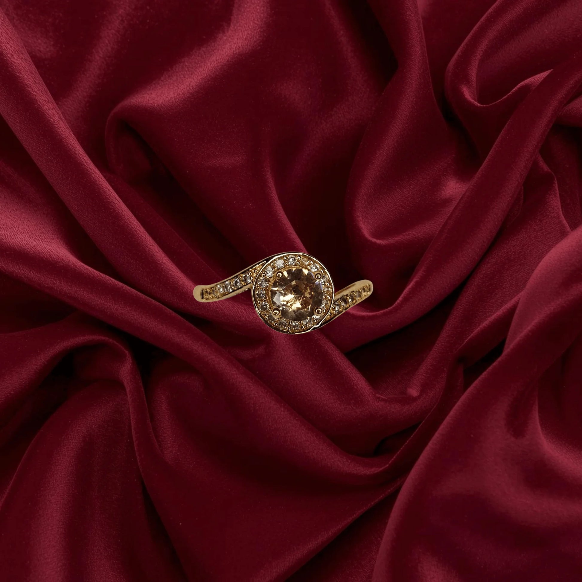 Royal Glow Crystal Ring – 1K Gold Plated