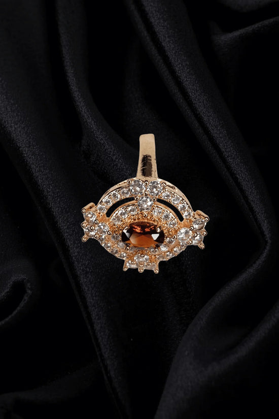 Royal Amber Glow 1K Gold Plated Ring
