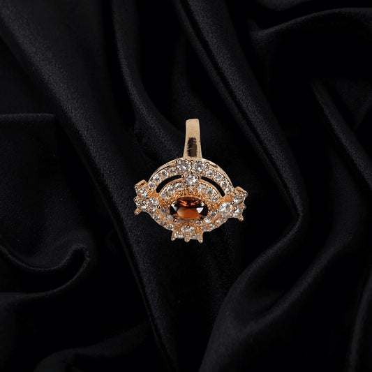 Royal Amber Glow 1K Gold Plated Ring