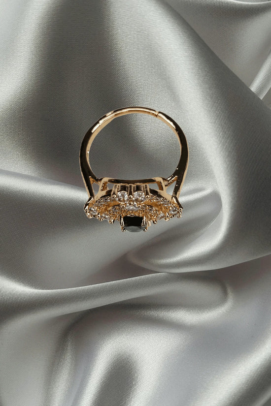 GOLD Plated Emerald Glow Royal Halo Ring