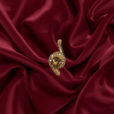 Royal Glow Crystal Ring – 1K Gold Plated