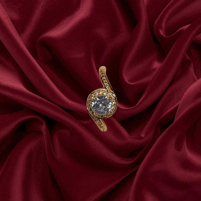 Royal Sparkle Gold-Plated Crystal Ring