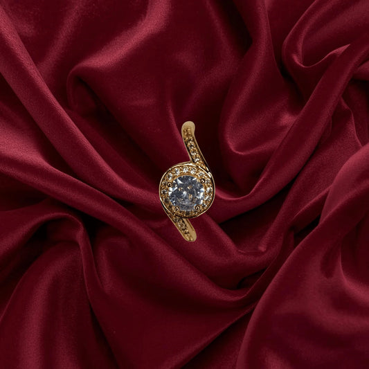 Royal Sparkle Gold-Plated Crystal Ring