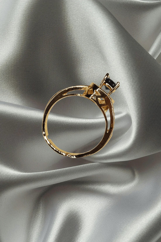 Royal Blue Crystal Halo Ring