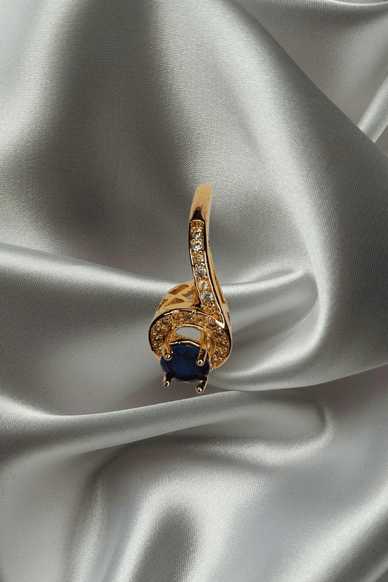 Royal Blue Crystal Halo Ring