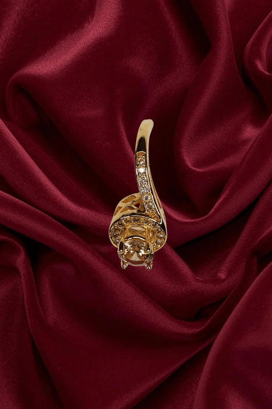 Royal Glow Crystal Ring – 1K Gold Plated